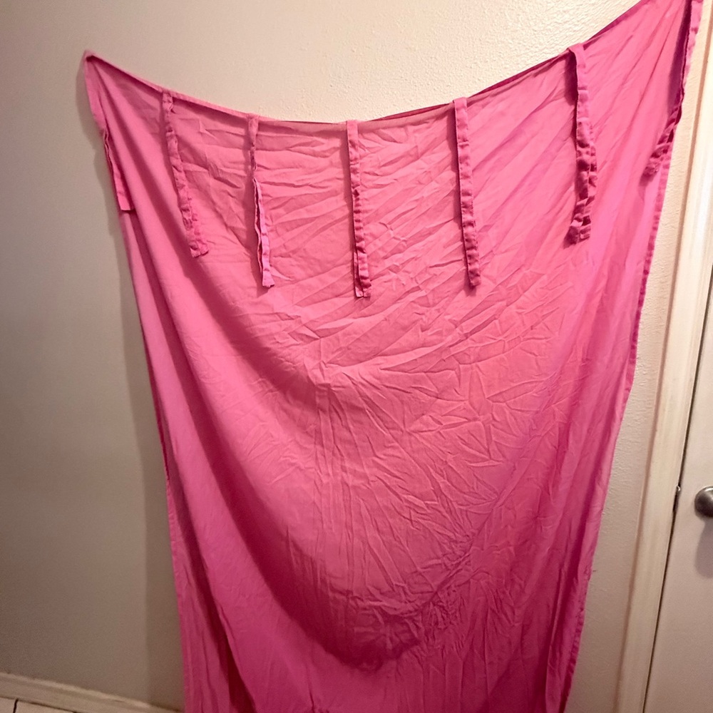 Pink window curtains